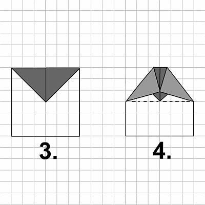 Flugzeug aus Papier falten, Stepps 3-4