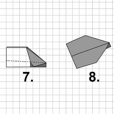 Flugzeug aus Papier falten, Stepps 7-8