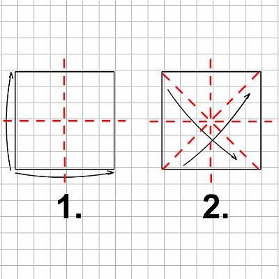 Papier falten und wieder öffnen 1-2