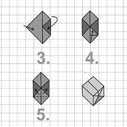 Papier-Würfel falten - Stepps 3-5