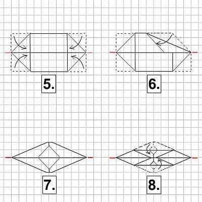 Vietnamesisches Boot aus Papier, Stepps 5-8